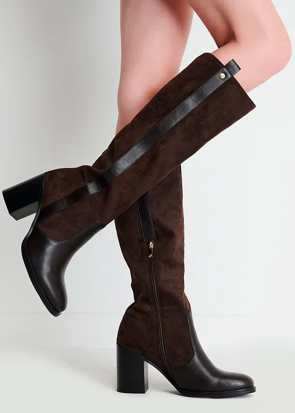 e-commerce stivali pelle marrone donna