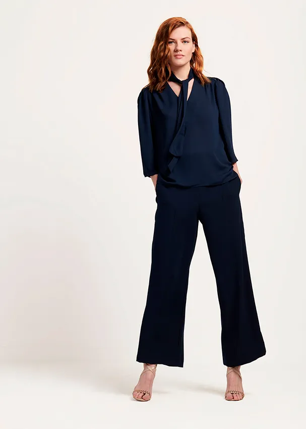 e-commerce pantalone blusa blu donna