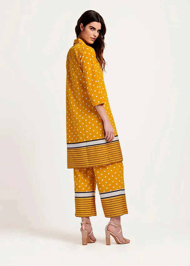 e-commerce completo camicione pantaloni giallo donna