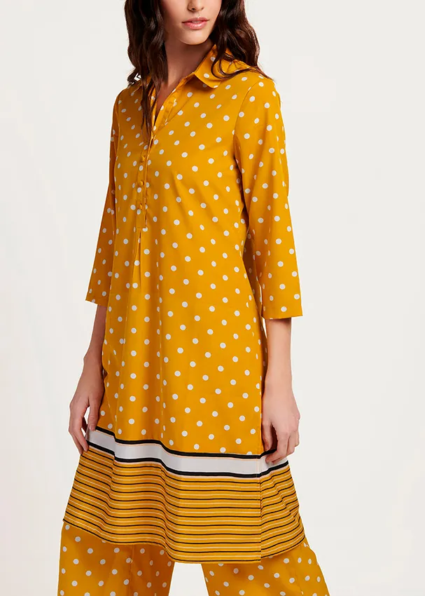 e-commerce completo camicione pantaloni giallo donna