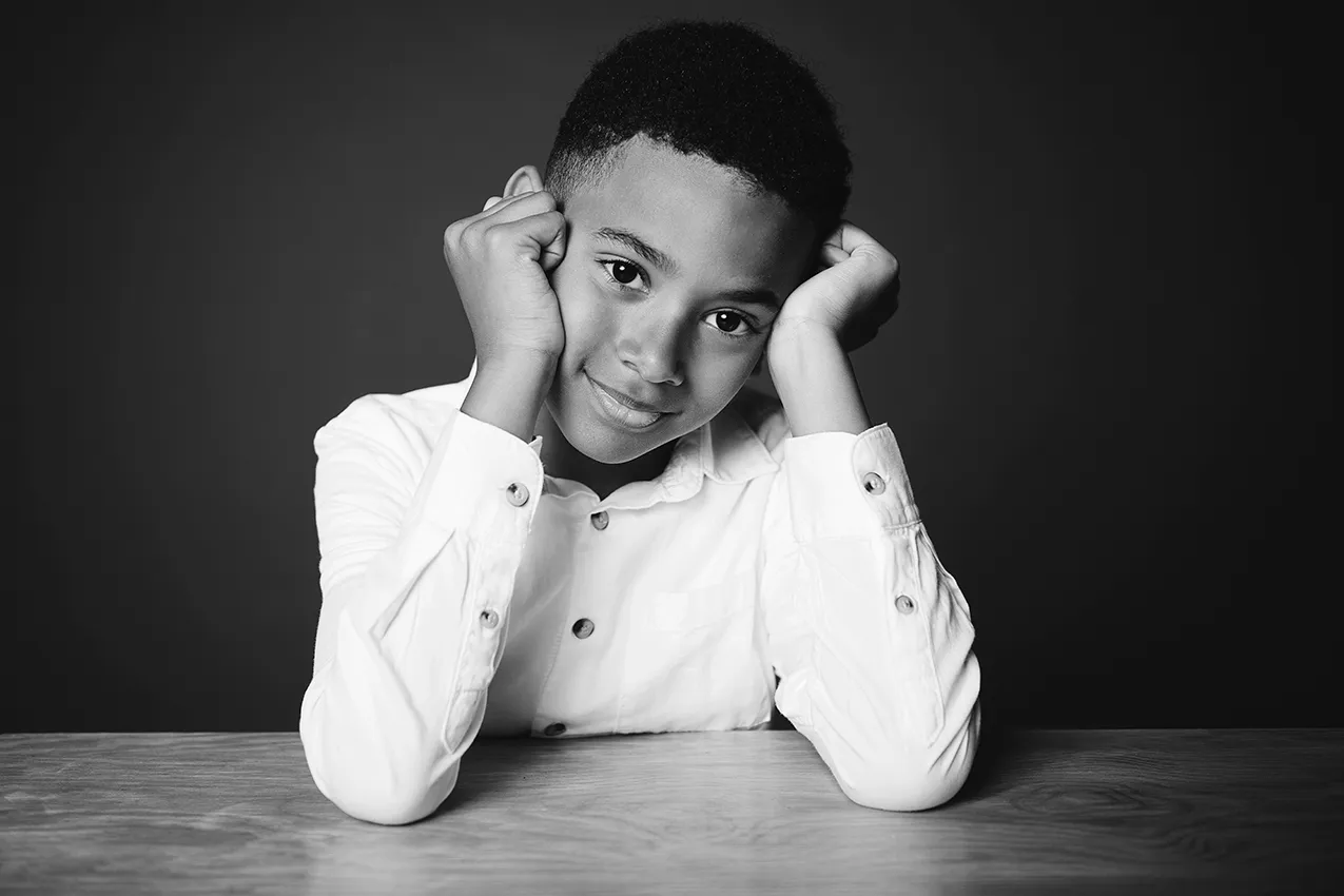 ritratto bambino in bw